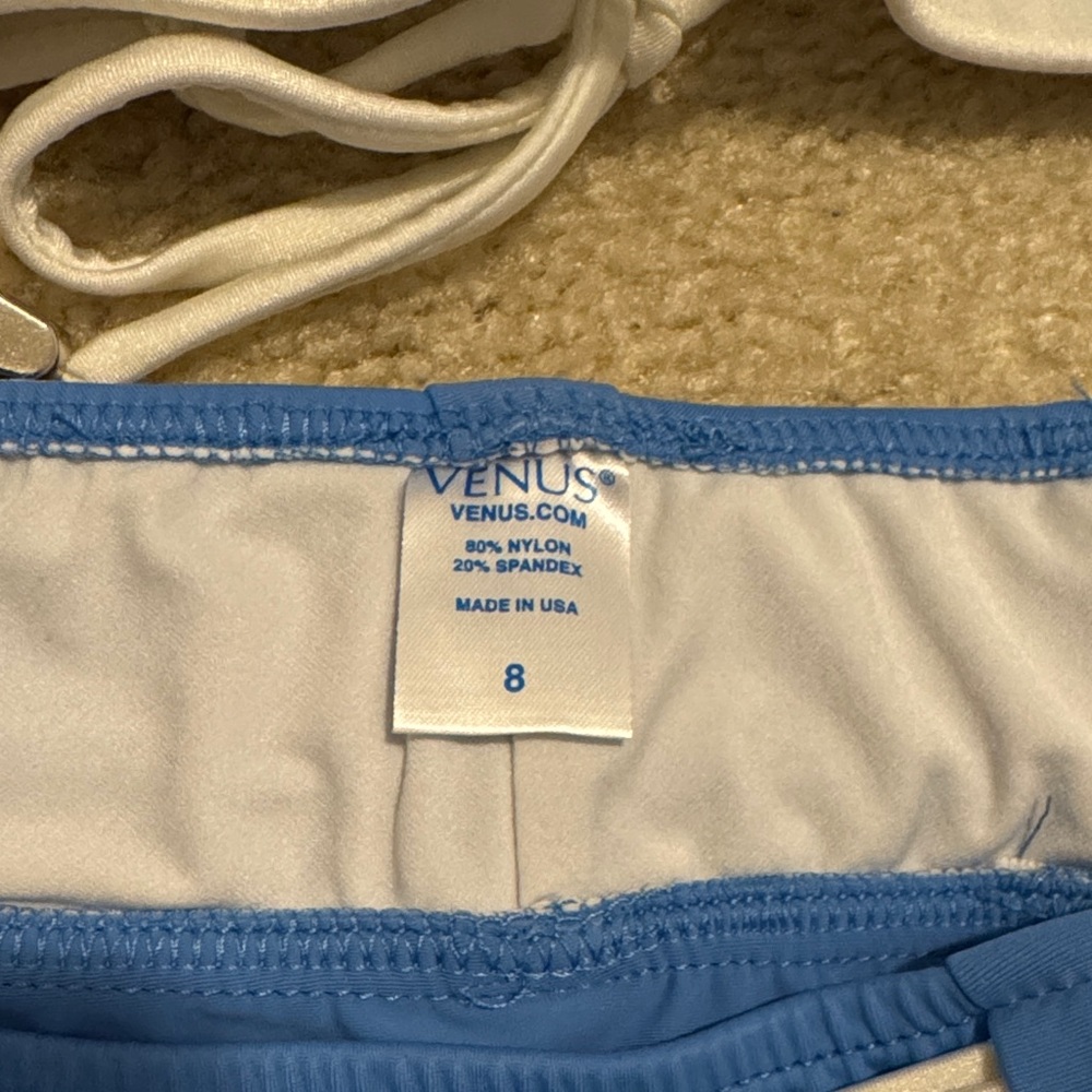 Venus Blue and White Bikini Set size 8/D - Picture 2 of 8